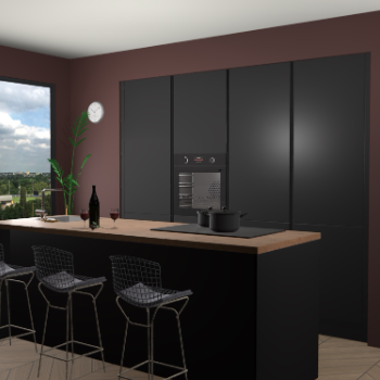 Zwarte greeploze keuken Rusiec 63437