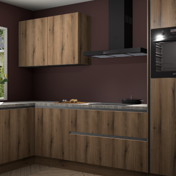 Goud Eiken greeploze keuken Limonos 80975