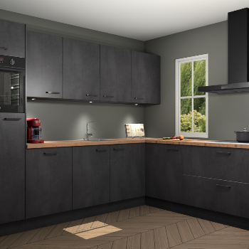 Beton zwarte keuken Paramaribo 12502