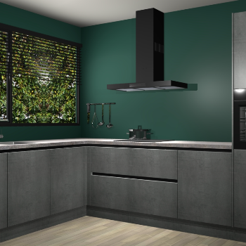 Beton Parelgrijs greeploze keuken Rhodos 56606