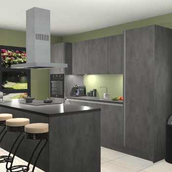 Greeploze beton antraciet keuken Lima 25296