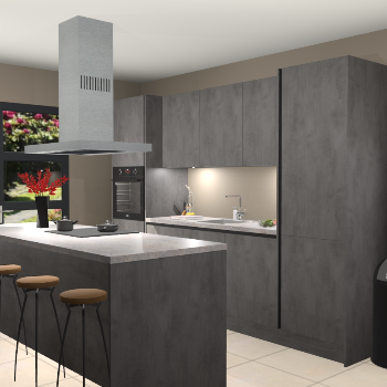 Greeploze beton antraciet keuken Lima 25303