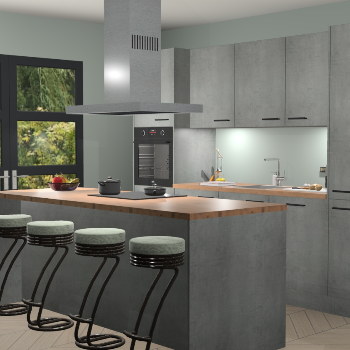 Beton parelgrijze keuken Lima 25537