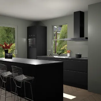 Zwarte greeploze keuken Toulouse 44224