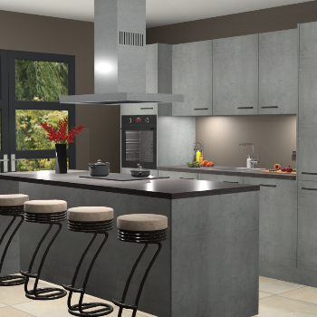 Beton parelgrijze keuken Lima 25556