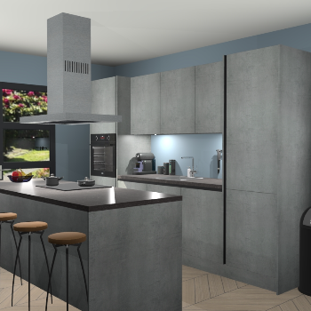 Greeploze beton parelgrijze keuken Lima 25558