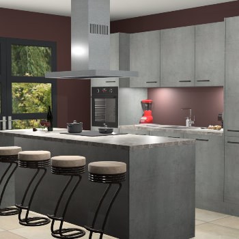 Beton parelgrijze keuken Lima 25562