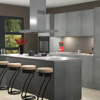 Beton parelgrijze keuken Lima 25566