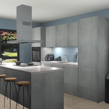 Greeploze beton parelgrijze keuken Lima 25569