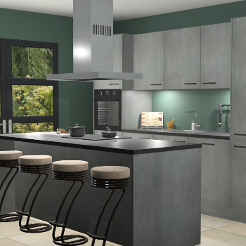 Beton parelgrijze keuken Lima 25574
