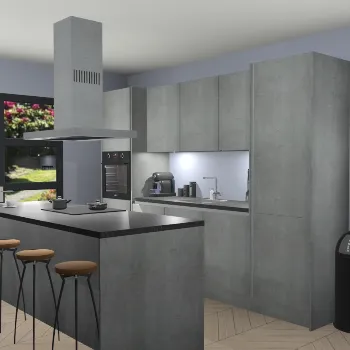 Greeploze beton parelgrijze keuken Lima 25575