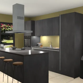 Greeploze beton zwarte keuken Lima 25701