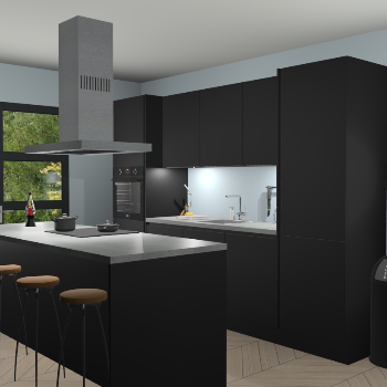 Greeploze zwarte keuken Lima 25788