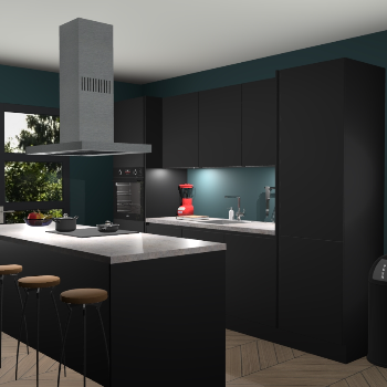 Greeploze zwarte keuken Lima 25832