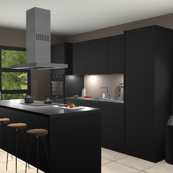 Greeploze zwarte keuken Lima 25838