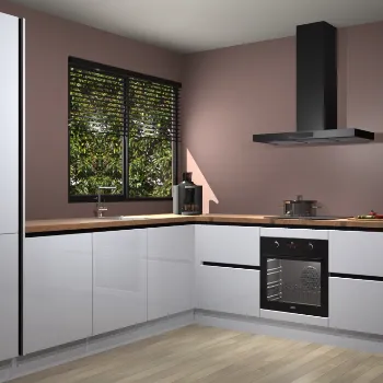Sneeuwwitte hoogglans greeploze keuken Benidorm 36416