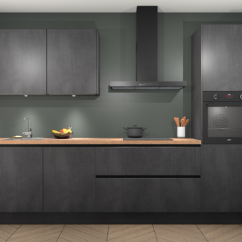 Beton zwarte greeploze keuken Stockholm 49320