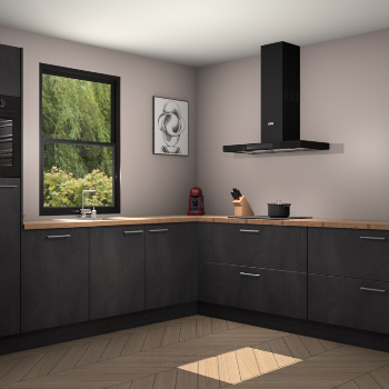 Beton zwarte keuken Lublin 48287