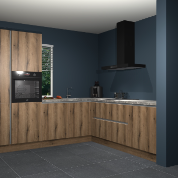 Goud eiken greeploze keuken India 42275