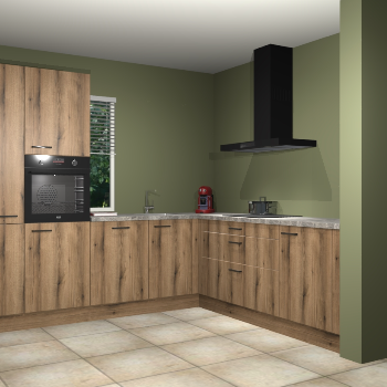 Goud eiken keuken India 42277