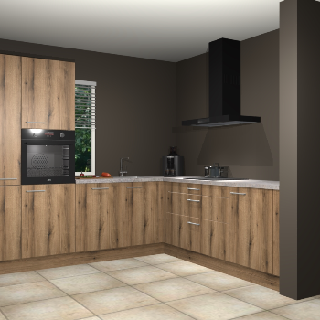 Goud eiken keuken India 42279