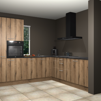 Goud eiken keuken India 42285