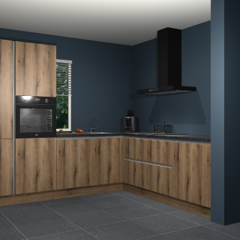 Goud eiken greeploze keuken India 42287