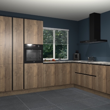 Chocolade eiken greeploze keuken India 42320