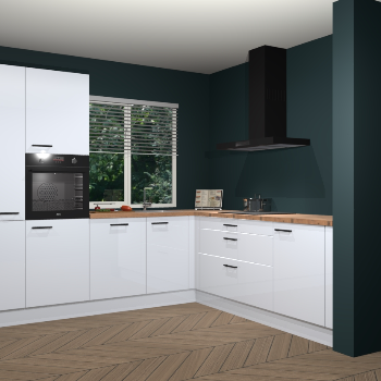 Sneeuwwitte hoogglans keuken India 42336