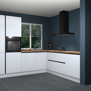 Sneeuwwitte hoogglans greeploze keuken India 42338