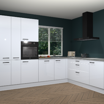 Sneeuwwitte hoogglans keuken India 42343