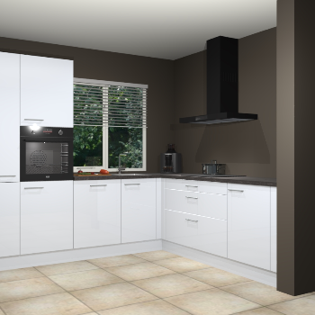 Sneeuwwitte hoogglans keuken India 42346