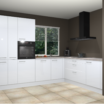 Sneeuwwitte hoogglans keuken India 42358