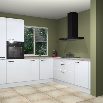 Sneeuwwitte hoogglans keuken India 42362