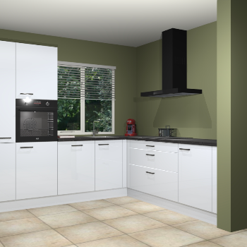 Sneeuwwitte hoogglans keuken India 42368