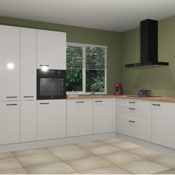 Zijdegrijze hoogglans keuken India 42376