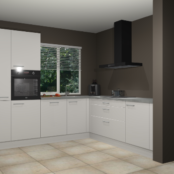 Zijdegrijze hoogglans keuken India 42380