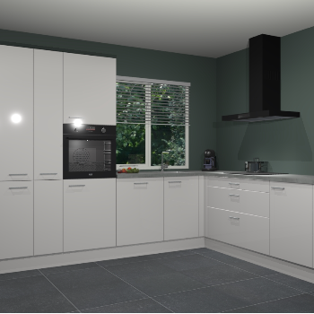 Zijdegrijze hoogglans keuken India 42381