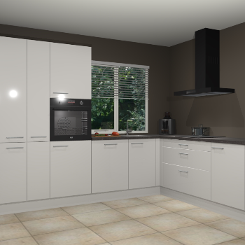 Zijdegrijze hoogglans keuken India 42386