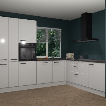 Zijdegrijze hoogglans keuken India 42389