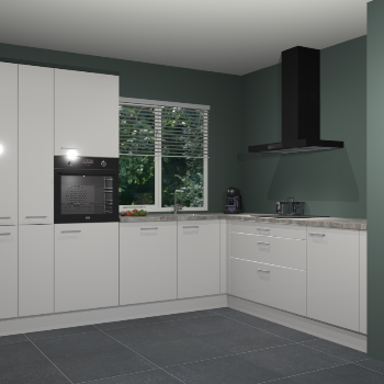 Zijdegrijze hoogglans keuken India 42393