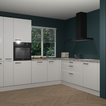 Zijdegrijze hoogglans keuken India 42395