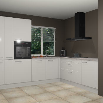 Zijdegrijze hoogglans keuken India 42399