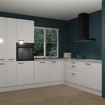 Zijdegrijze hoogglans keuken India 42402