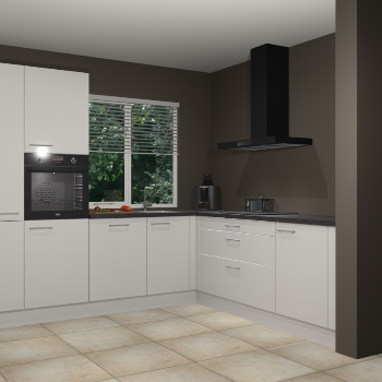 Zijdegrijze hoogglans keuken India 42405