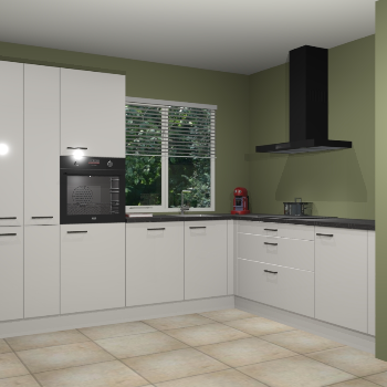 Zijdegrijze hoogglans keuken India 42409