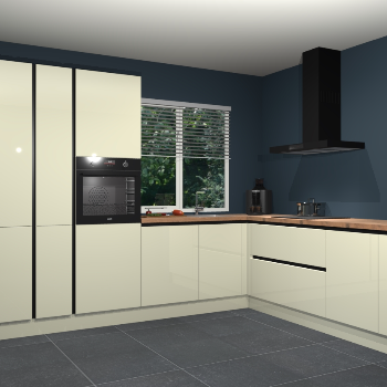 Magnolia hoogglans greeploze keuken India 42422