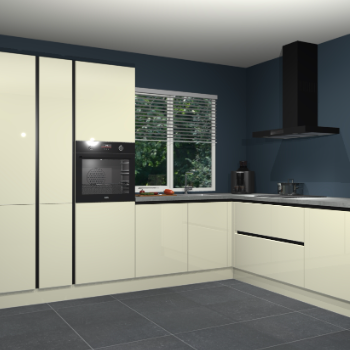 Magnolia hoogglans greeploze keuken India 42466