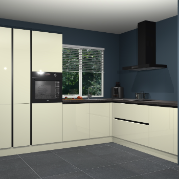 Magnolia hoogglans greeploze keuken India 42472