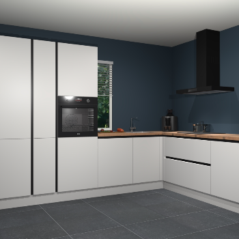 Zijdegrijze greeploze keuken India 51098